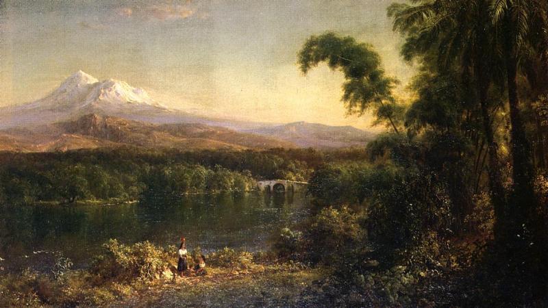 Frederic Edwin Church Figures in an Ecuadorian Landscape Norge oil painting art